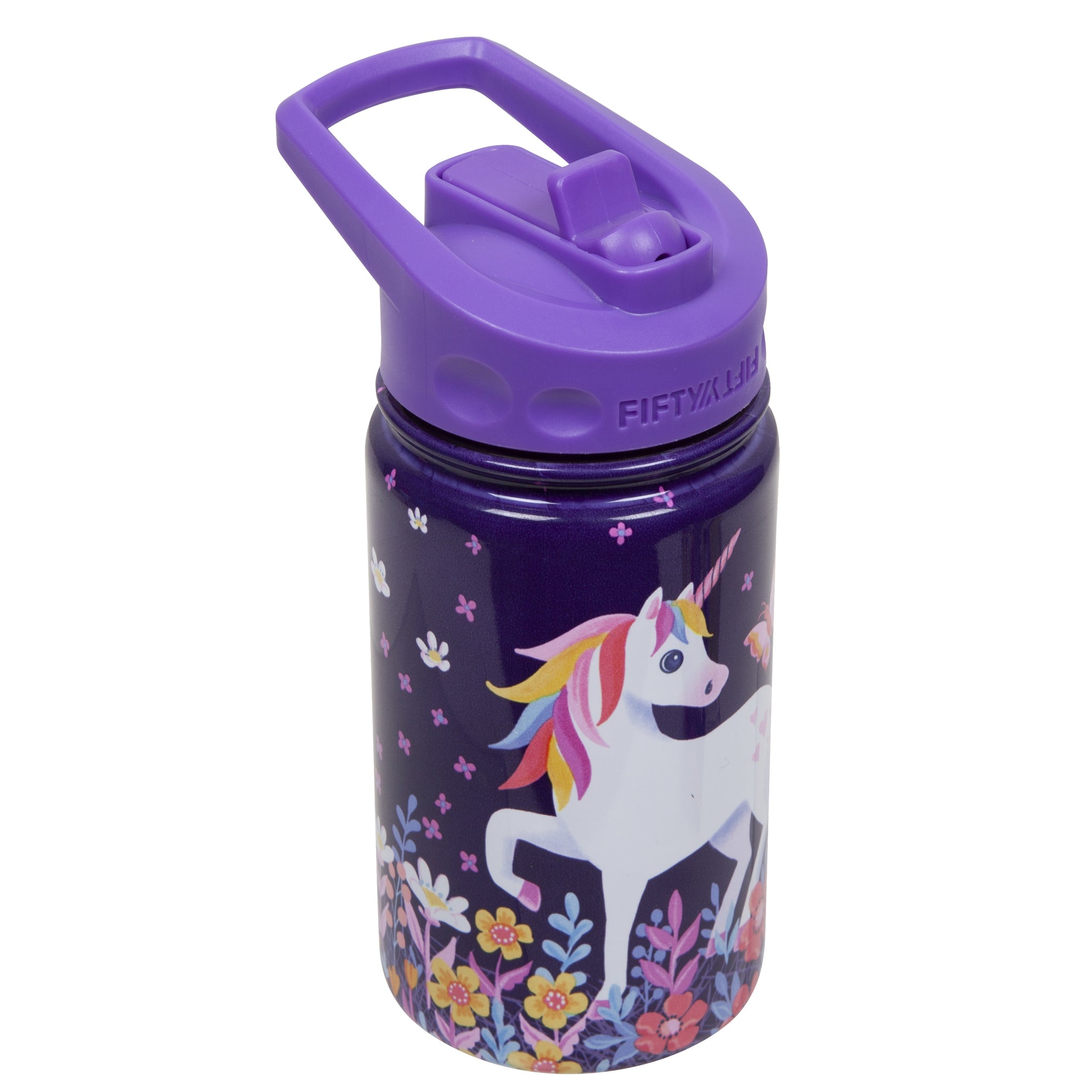 Skip Hop Zoo Stainless Steel Straw Bottle - Unicorn - 12oz