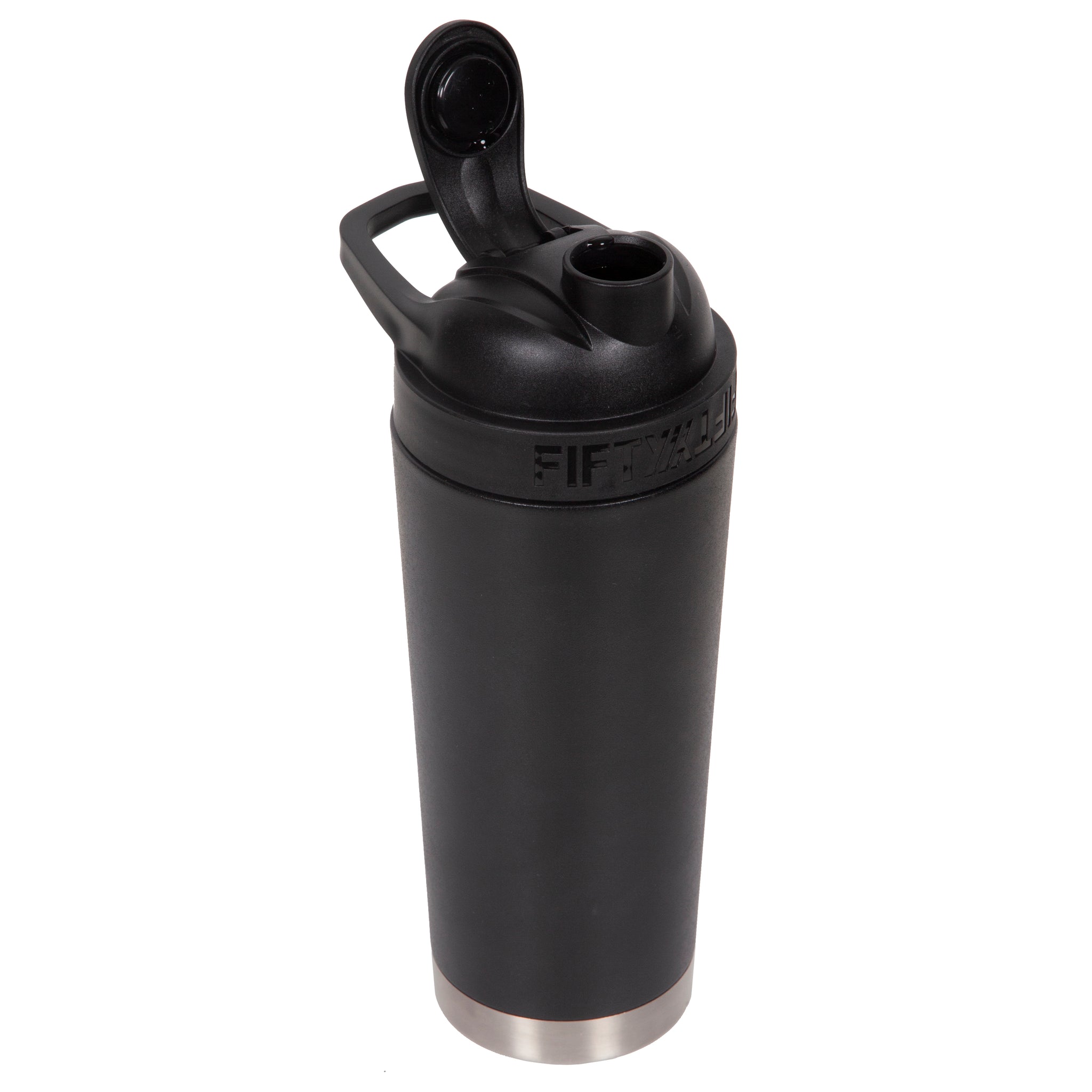 A Small Clear Shaker Bottle w. Black Lid12Oz/400ml Measurement